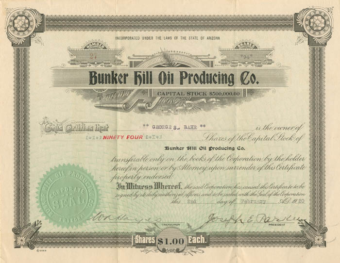Bunker Hill Oil Producing Co.